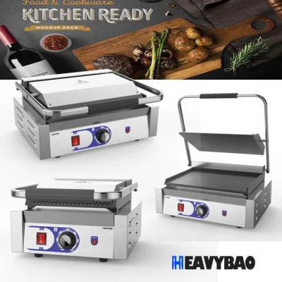 Heavybao Guangdong Supplies Commercial Panini Press Sandwich Steak Maker and Electric Grill