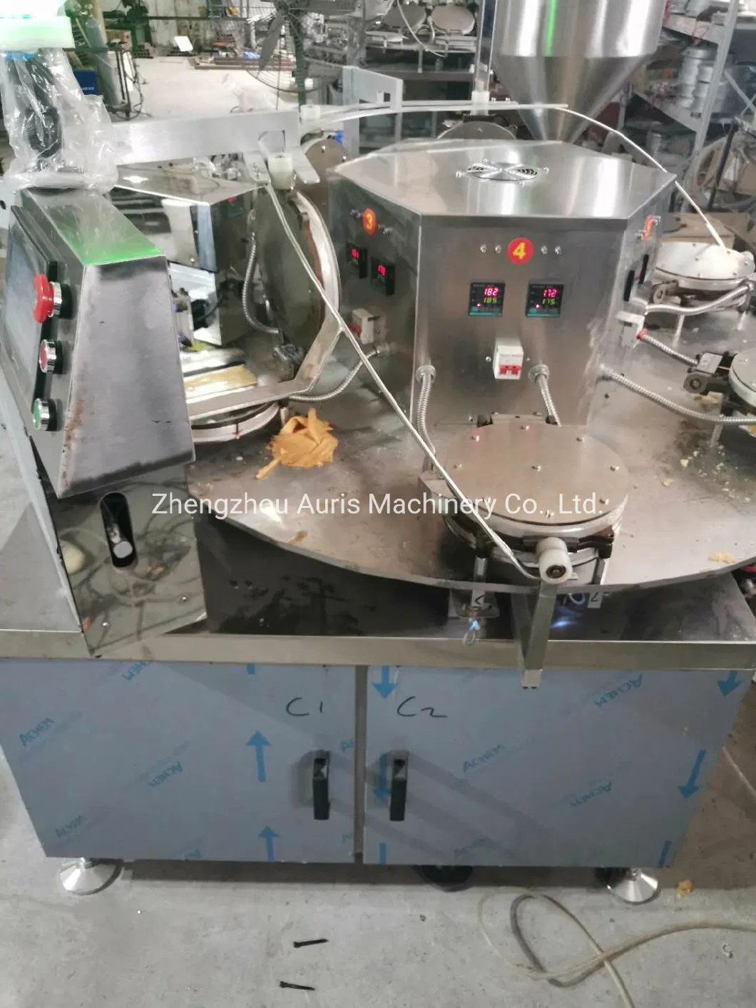 Commercial Use Stroopwafel Making Production Line Crispy Egg Roll Icecream Cone Molding Machine Waffle Cone Maker