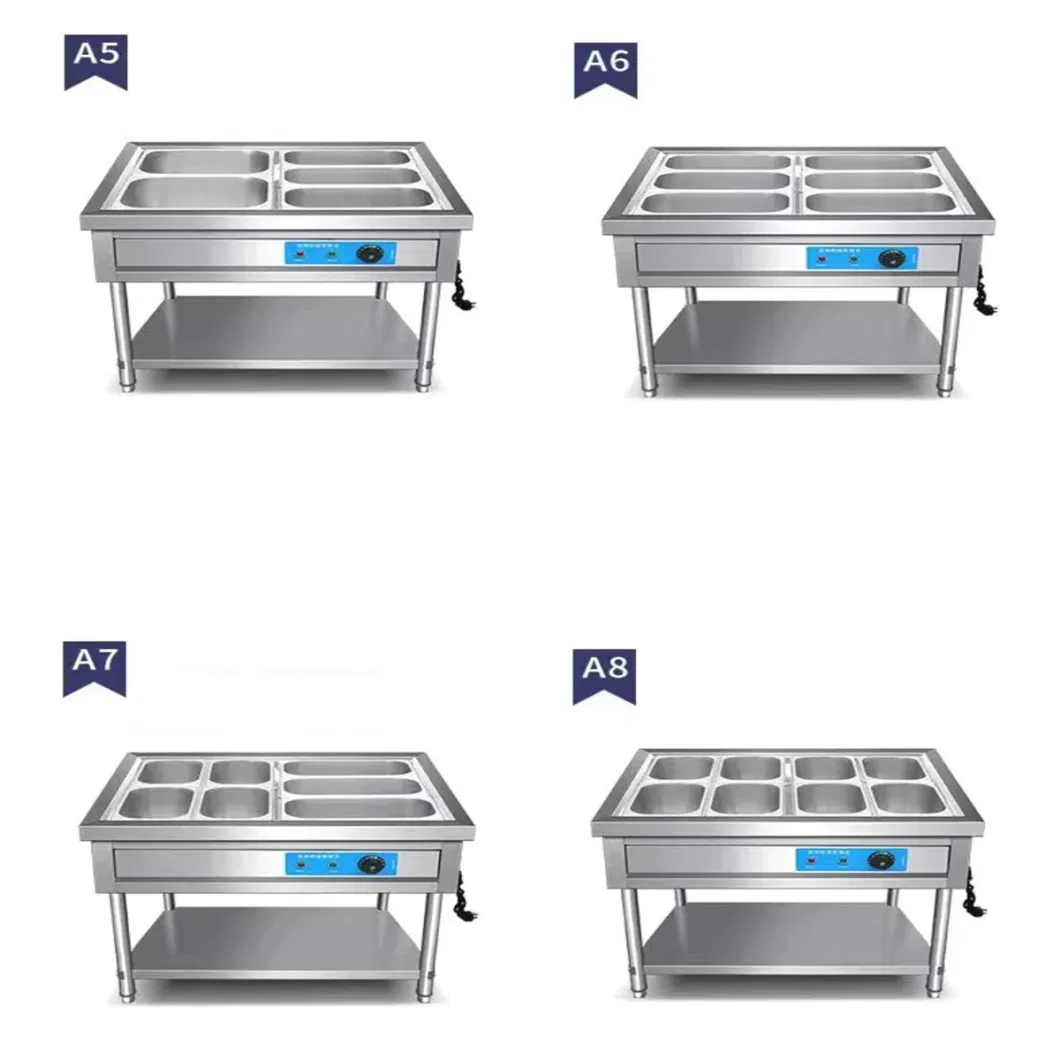 Commercial Catering Equipment CE Stainless Steel Buffet Food Warmer Heating Bain Marie